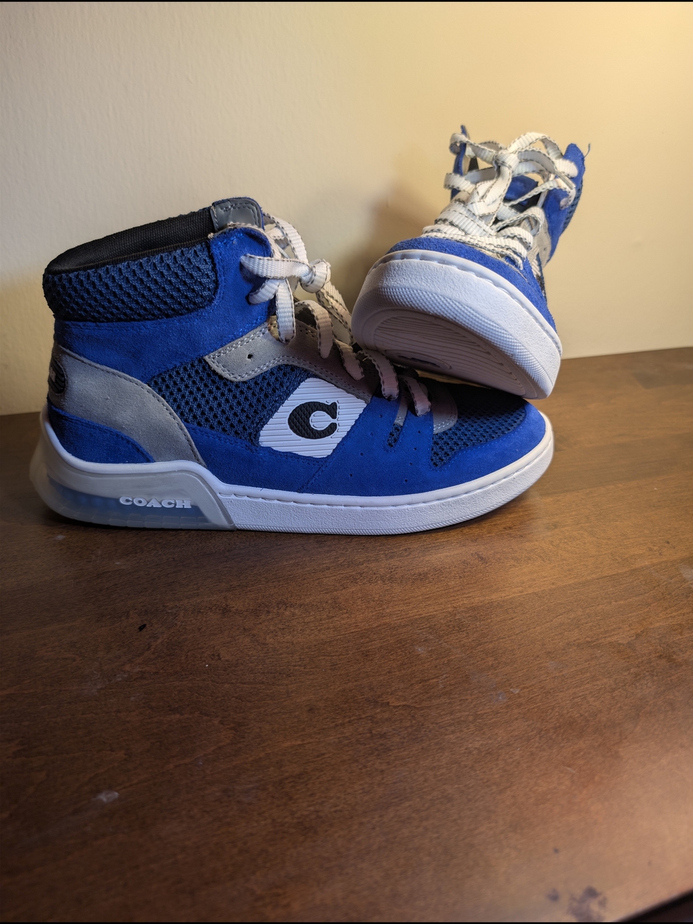Coach Kids' High-Top Sneakers in Blue
